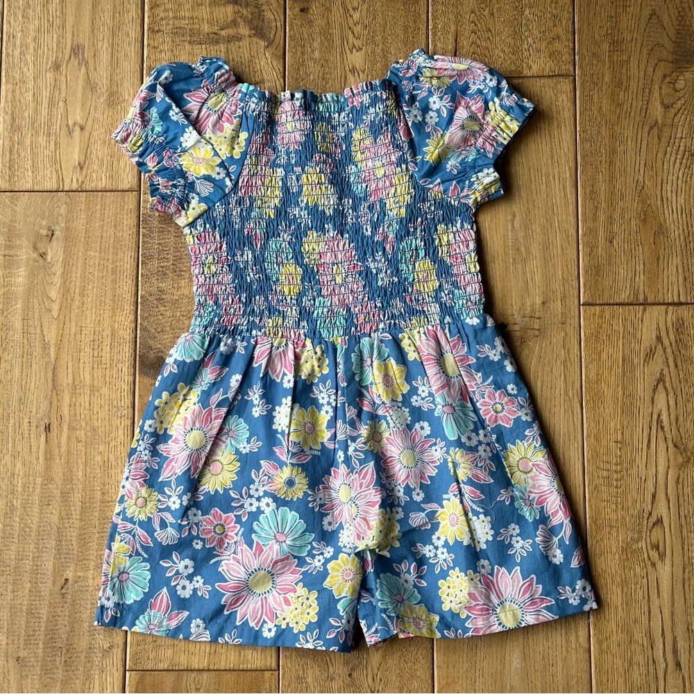 Tommy Bahama Blue Floral Smocked Romper size XS 4 - Picture 6 of 6